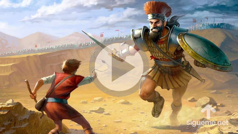 David enfrenta a Goliat en Batalla