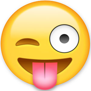 Emojis bromista, guiña oojo y saca la lengua