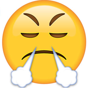 Emojis enojado, echando humo con su nariz
