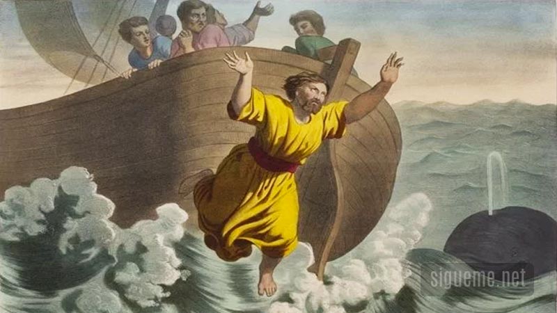 El profeta Jonas es arrojado del barco cuando se disponía huir de la presencia de Jehová a Tarsis