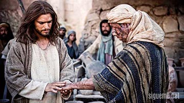 Jesus sana a un leproso